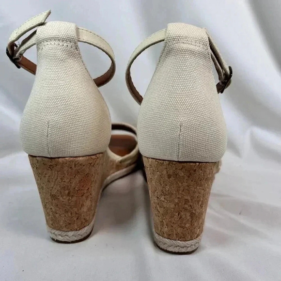 Lucky Brand Size 9.5 Espadrille Platform Sandal Ivory Cork Party - Picture 7 of 10